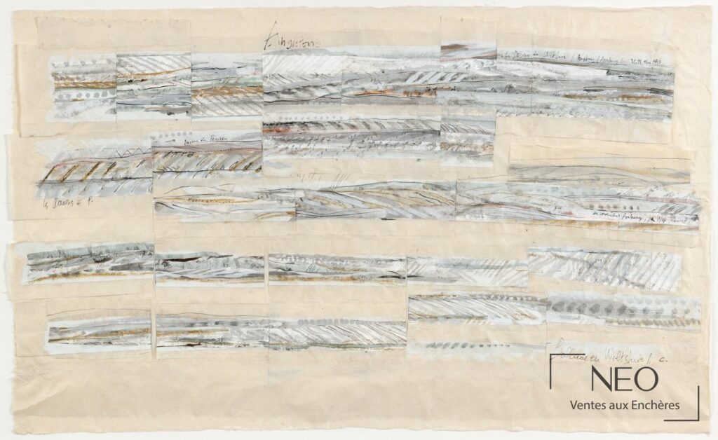 Œuvre abstraite sur papier