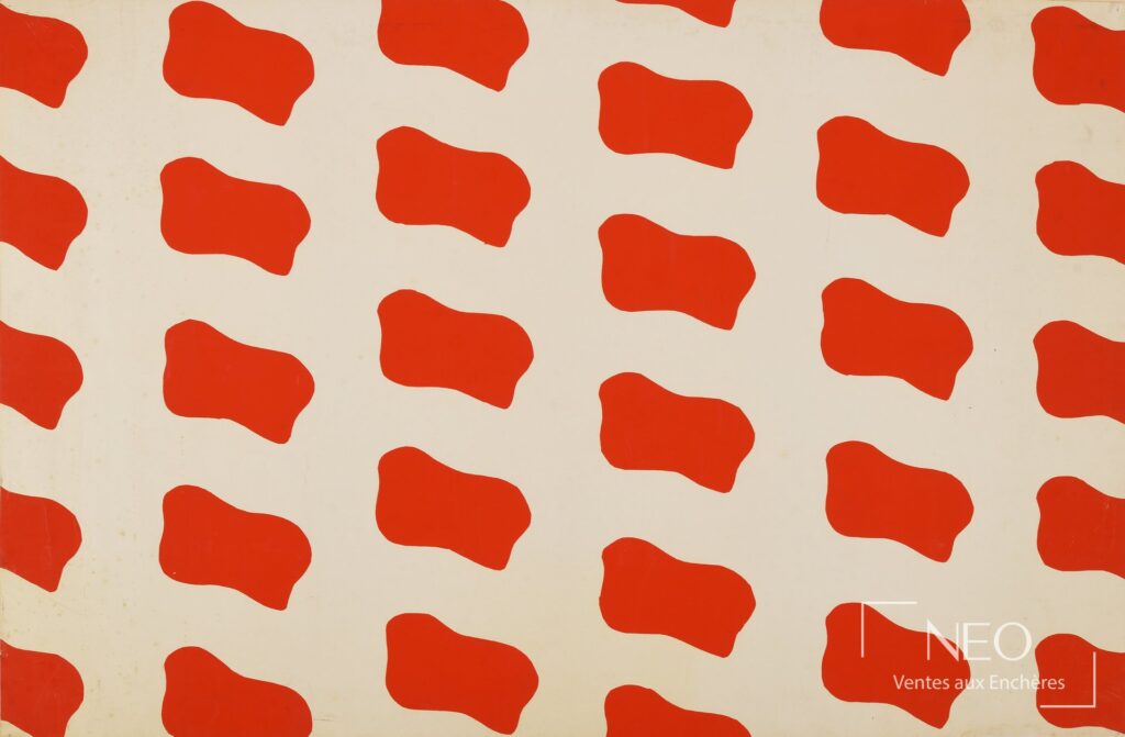 Composition rouge de Claude Viallat