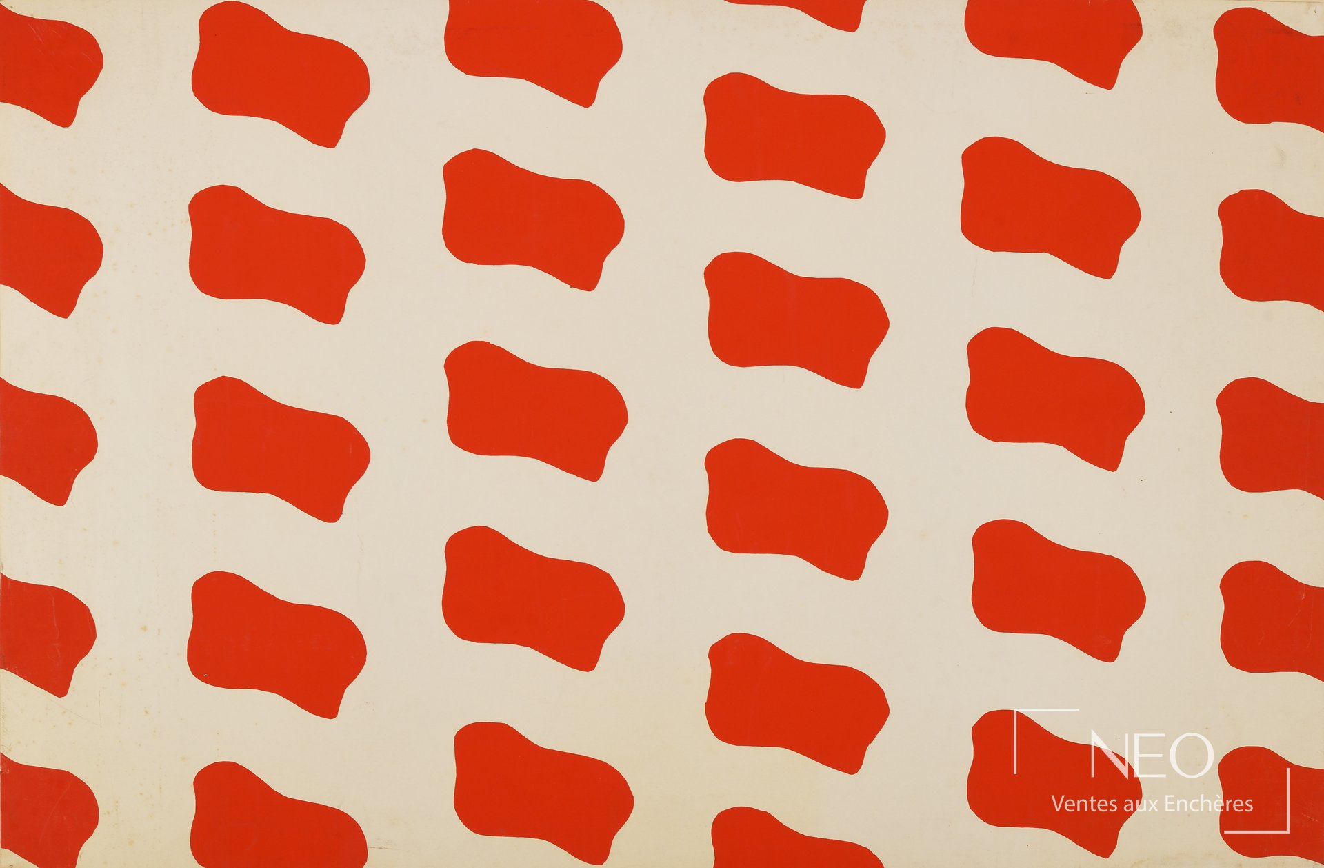 Composition rouge de Claude Viallat