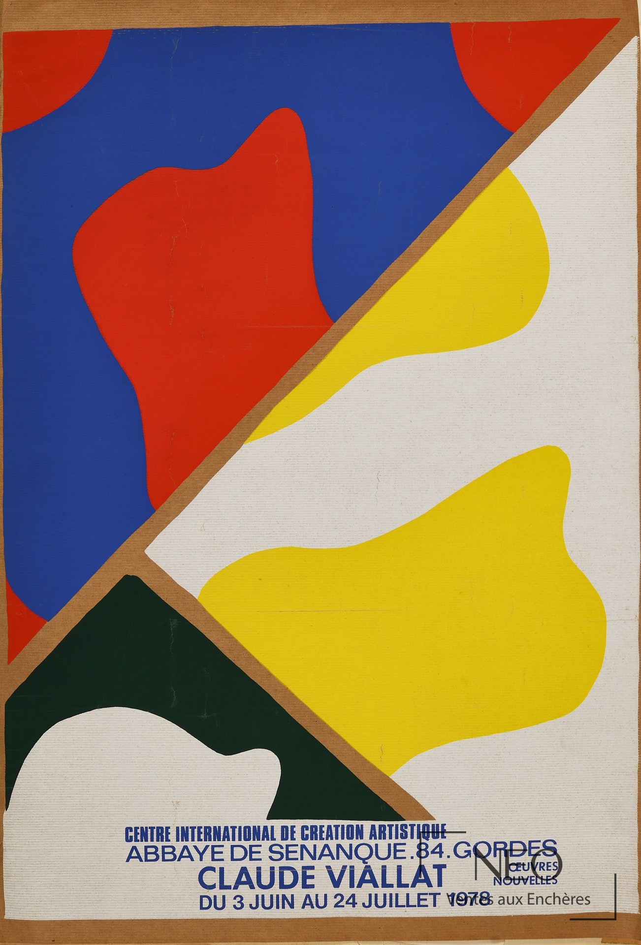 Affiche colorée de Claude VIALLAT avec grands aplats bleu