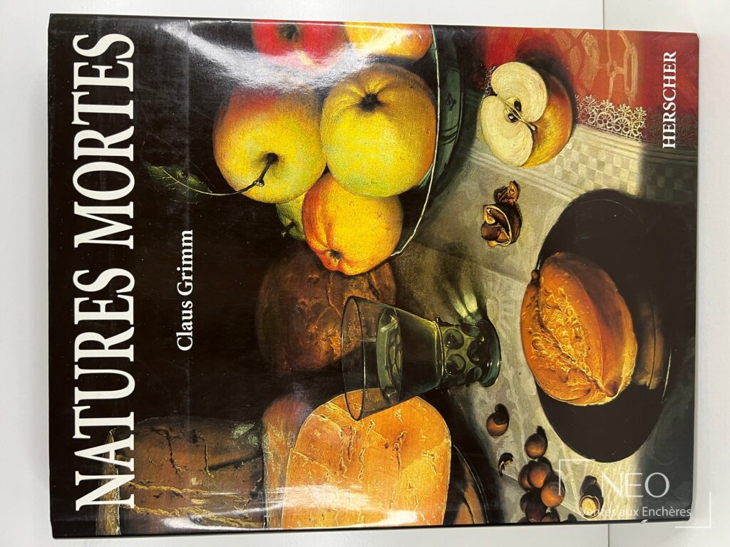 Couverture illustrée du livre Claus Grimm avec des natures mortes et le titre en grand format.