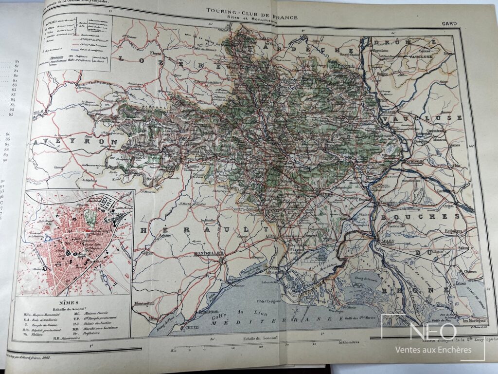 Carte des Cévennes en couleurs