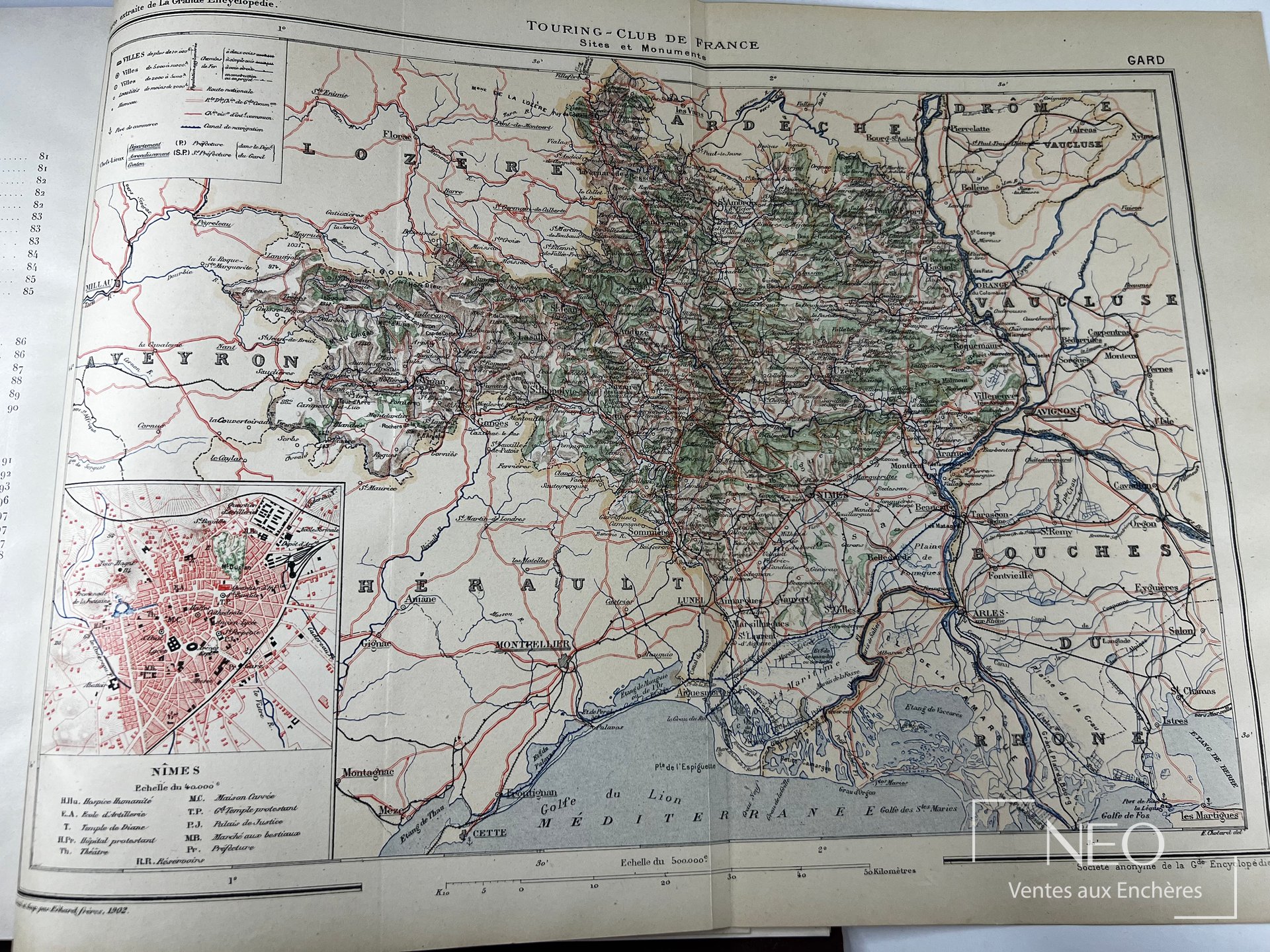 Carte des Cévennes en couleurs