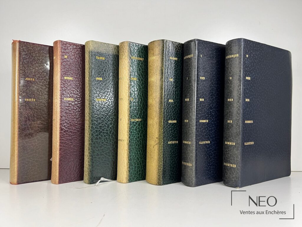 Sept volumes reliés en plein cuir