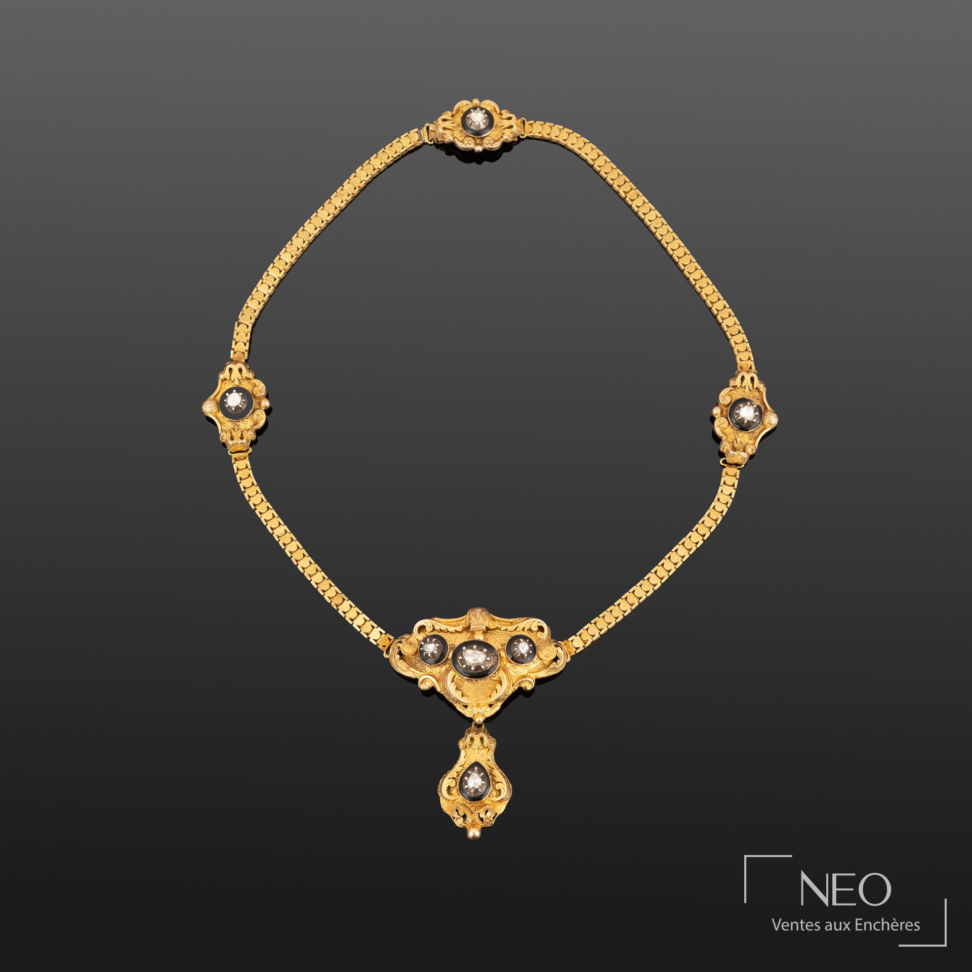Collier en chute en or jaune