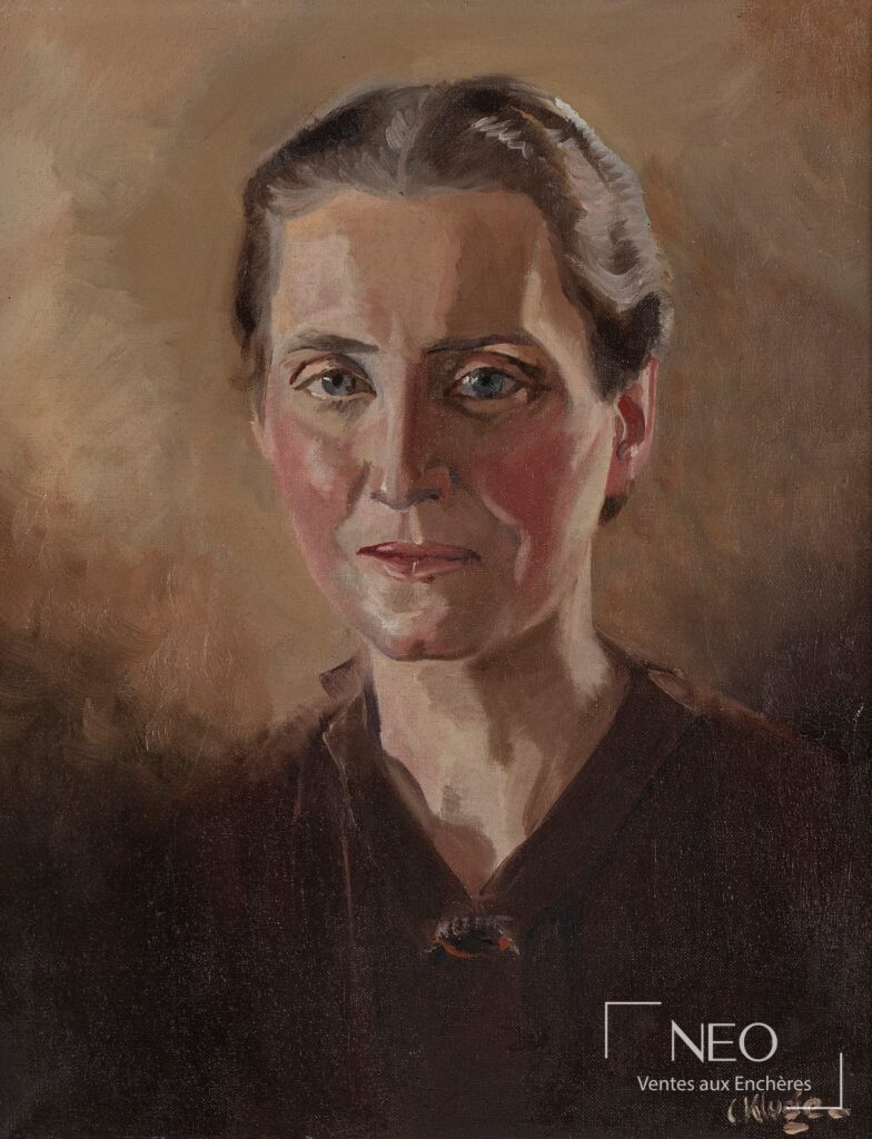 Portrait de femme peint à l'huile sur toile