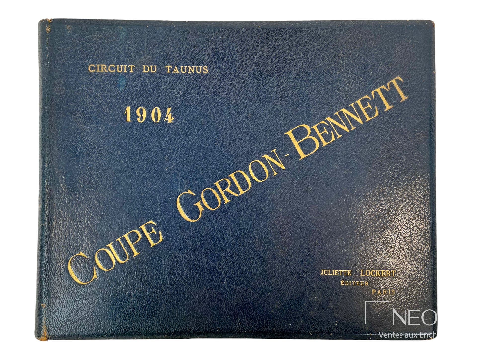 Coupe Gordon-Bennett, circuit du Taunus, album relié cuir bleu, 1904