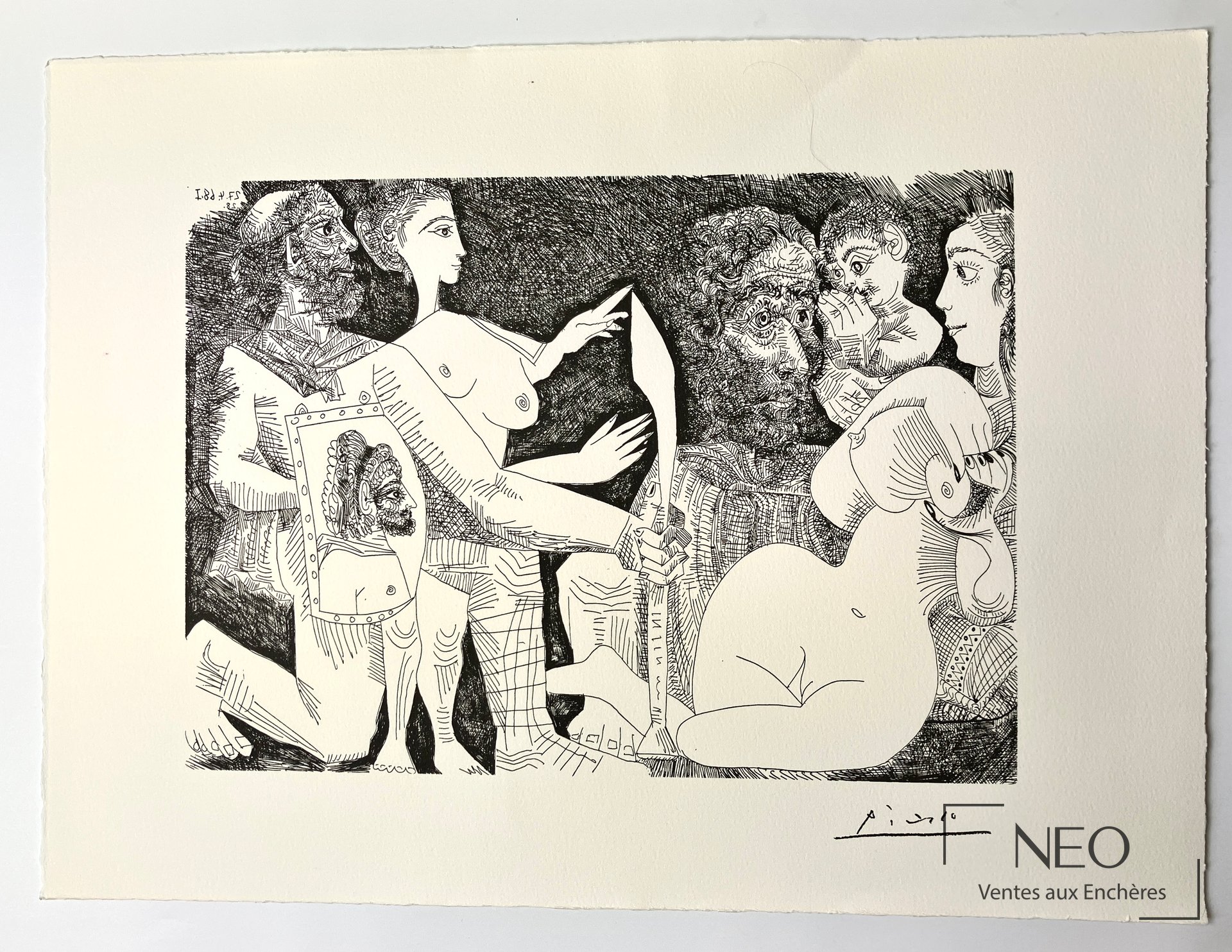 D&rsquo;après Pablo Picasso, Composition – 27.4.68.I.58, lithographie sur papier
