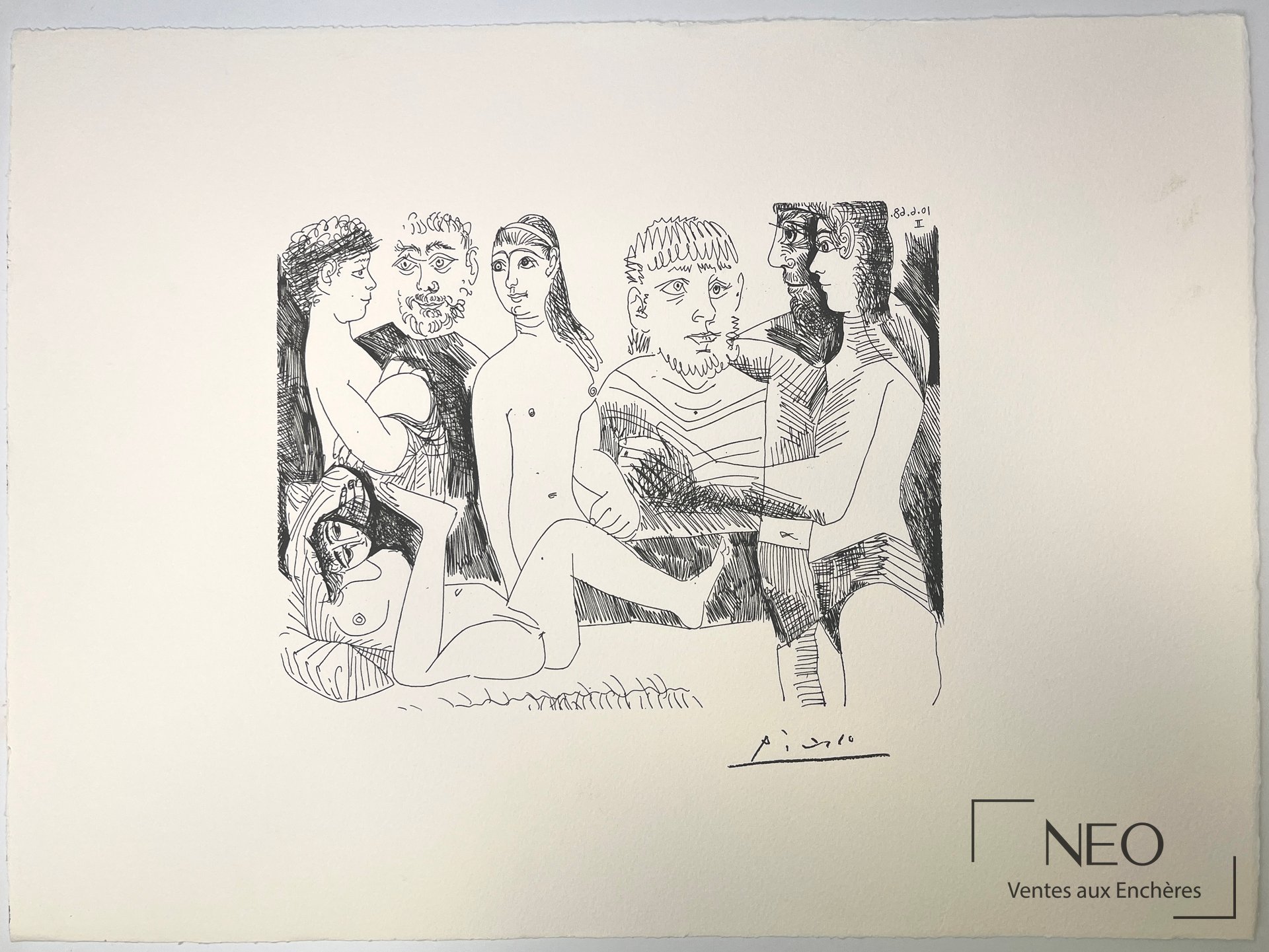 D’après Pablo Picasso, Composition – 10.6.68.II, lithographie sur papier
