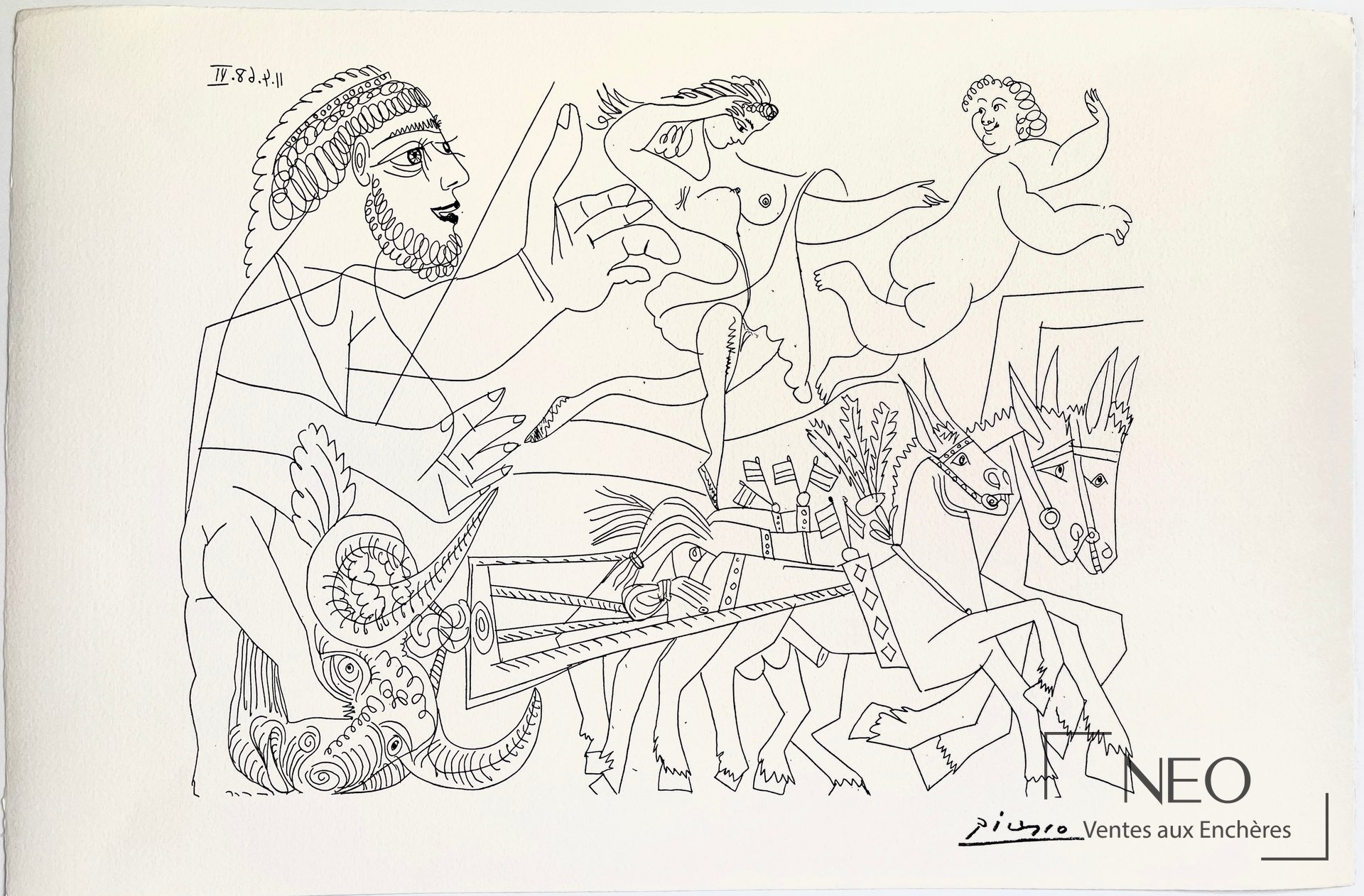 D&rsquo;après Pablo Picasso, Composition – 11.4.68.VI, lithographie sur papier
