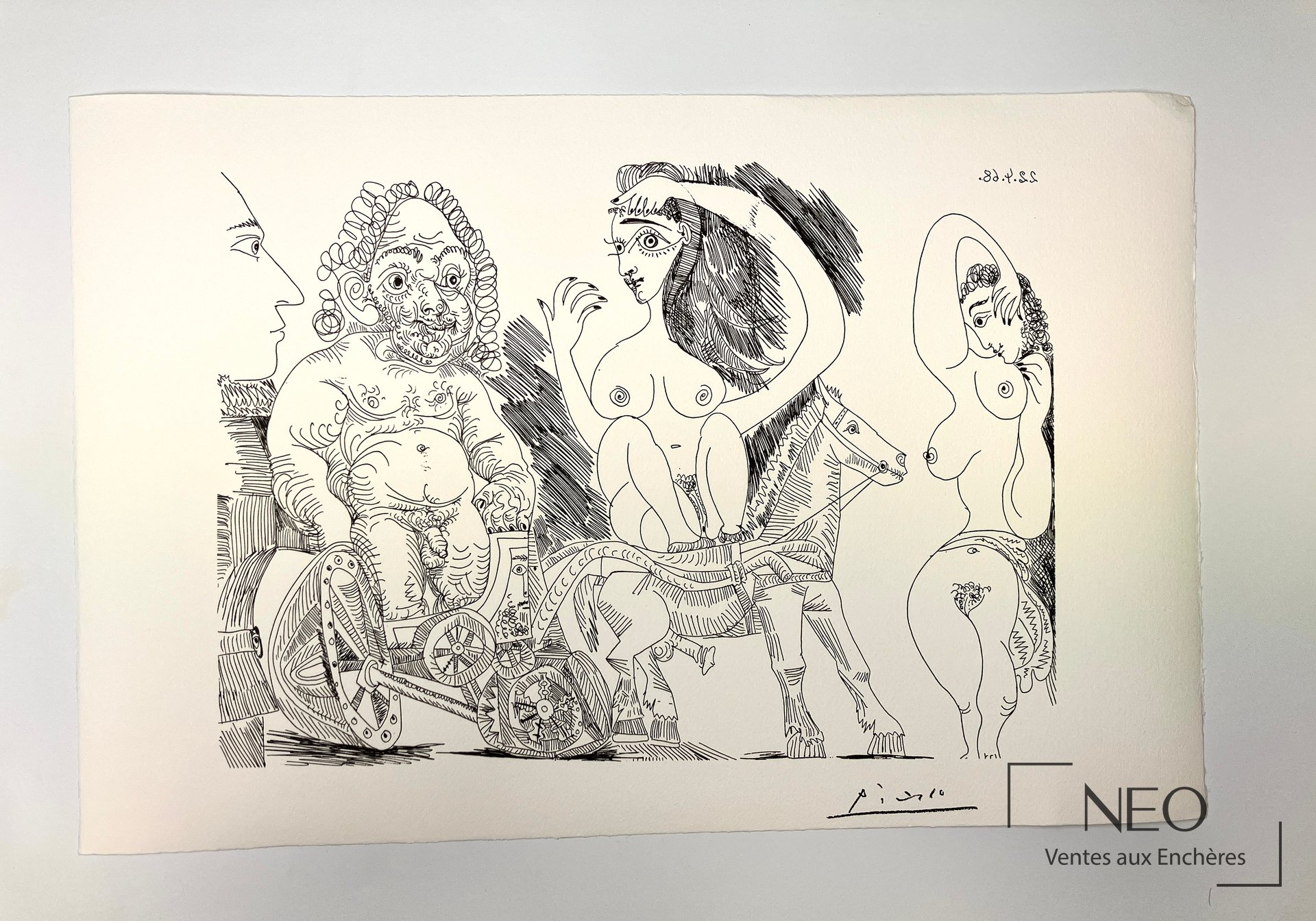 D&rsquo;après Pablo Picasso, Composition – 22.4.68, lithographie sur papier