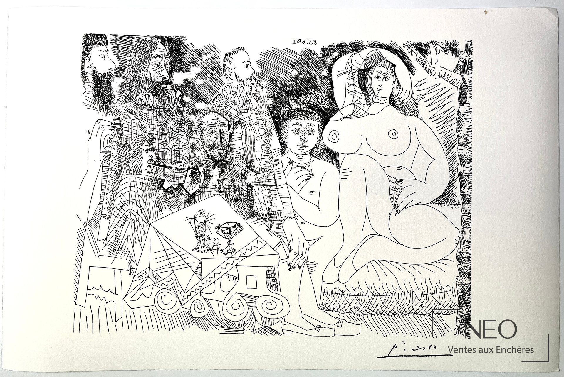 D’après Pablo Picasso, Composition – 8.5.68.II, lithographie sur papier