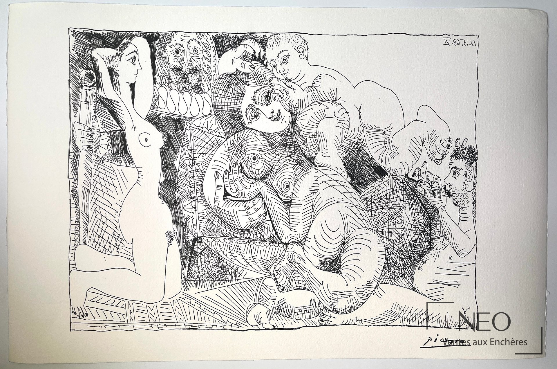 Lithographie D&rsquo;après Pablo Picasso, Composition – 12.7.68.VI