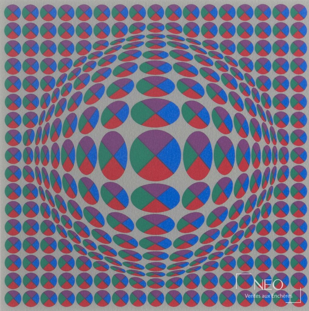 Composition géométrique en couleurs vives de Victor Vasarely