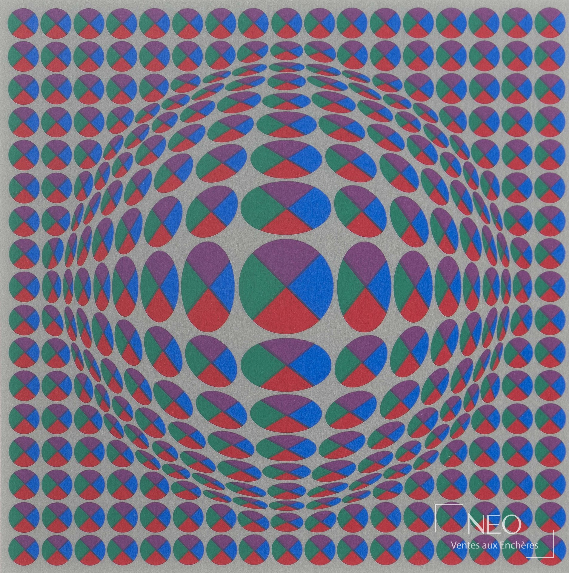 D’après Victor Vasarely, Composition, sérigraphie en couleur sur papier