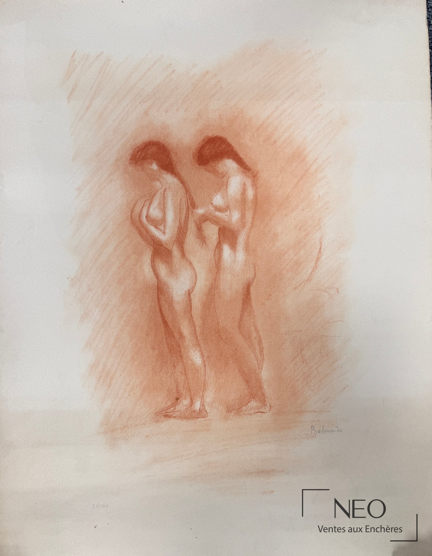Lithographie en couleurs de nus féminins d’après Paul Belmondo