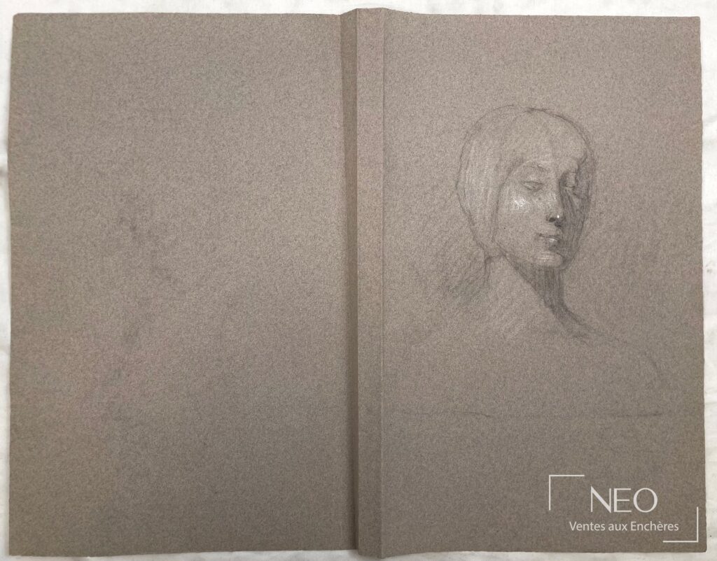 Étude de jeune homme au crayon sur papier