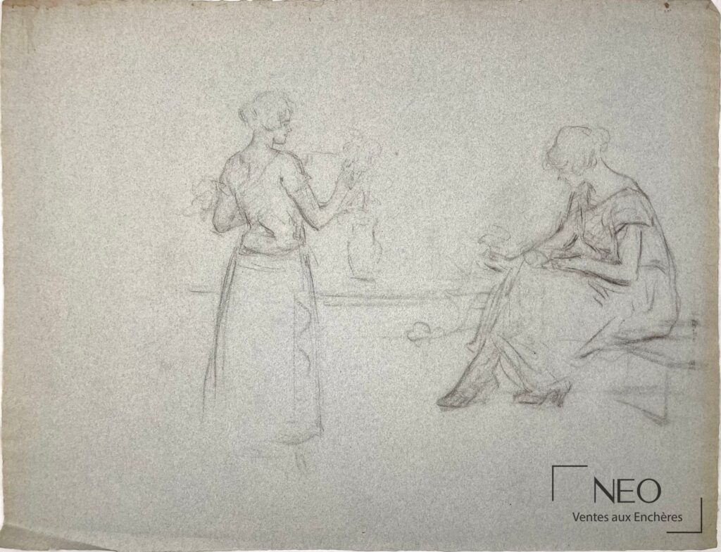 Étude de deux femmes au bouquet