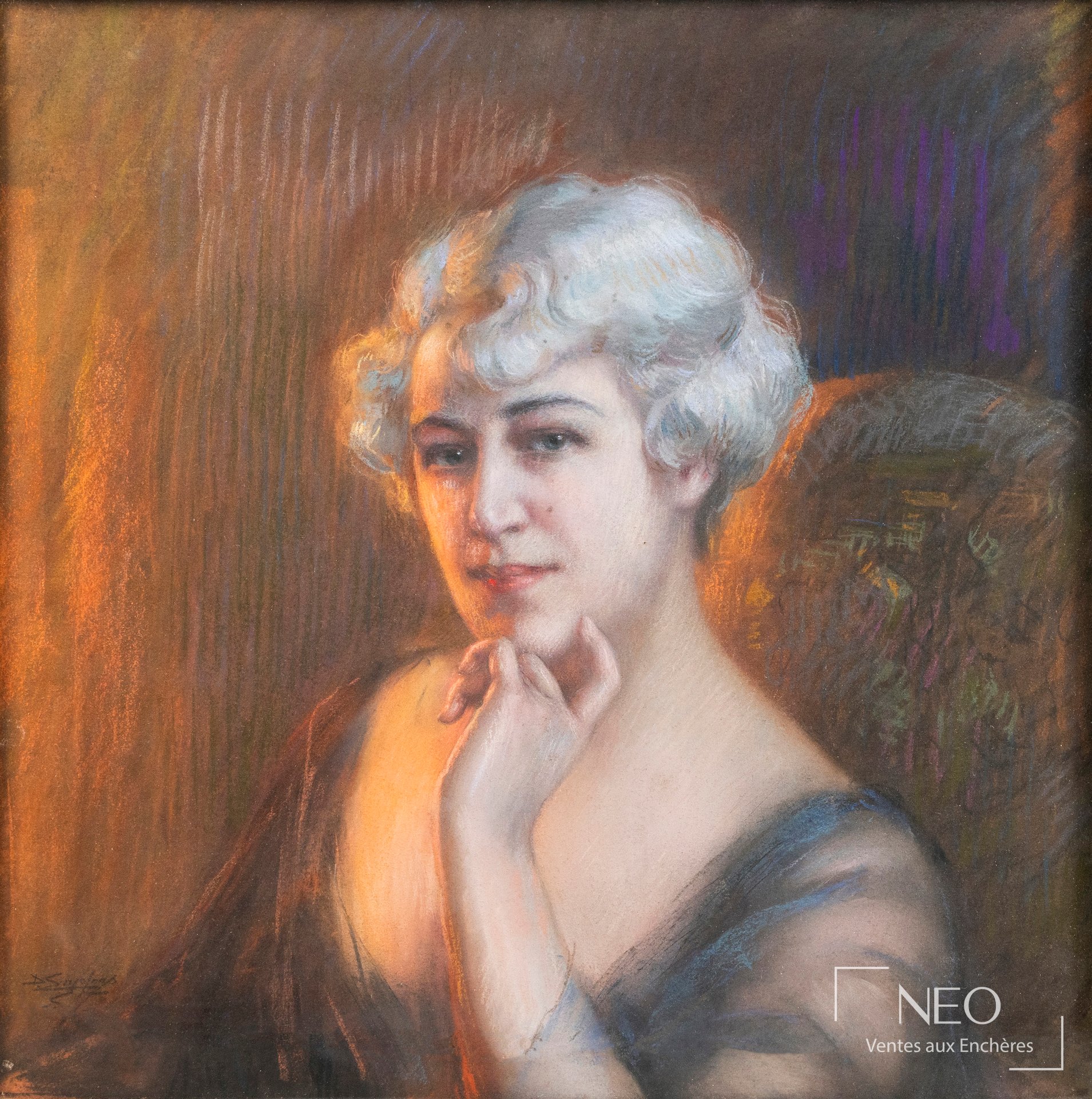 Delphin Enjolras Pensées du soir, portrait de femme dans son déshabillé