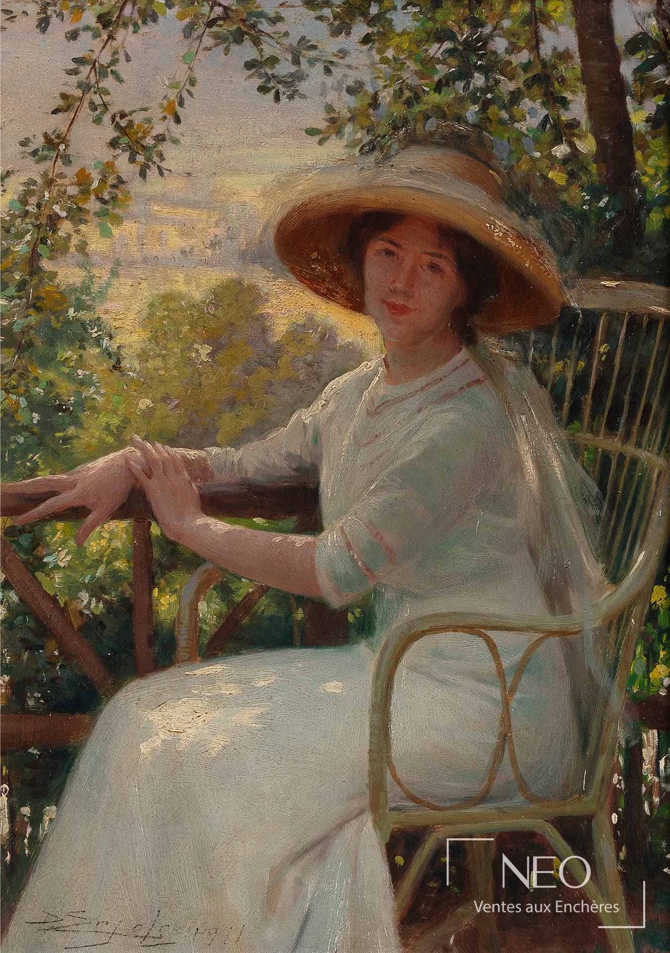 Delphin Enjolras, Femme au chapeau dans le jardin, 1911