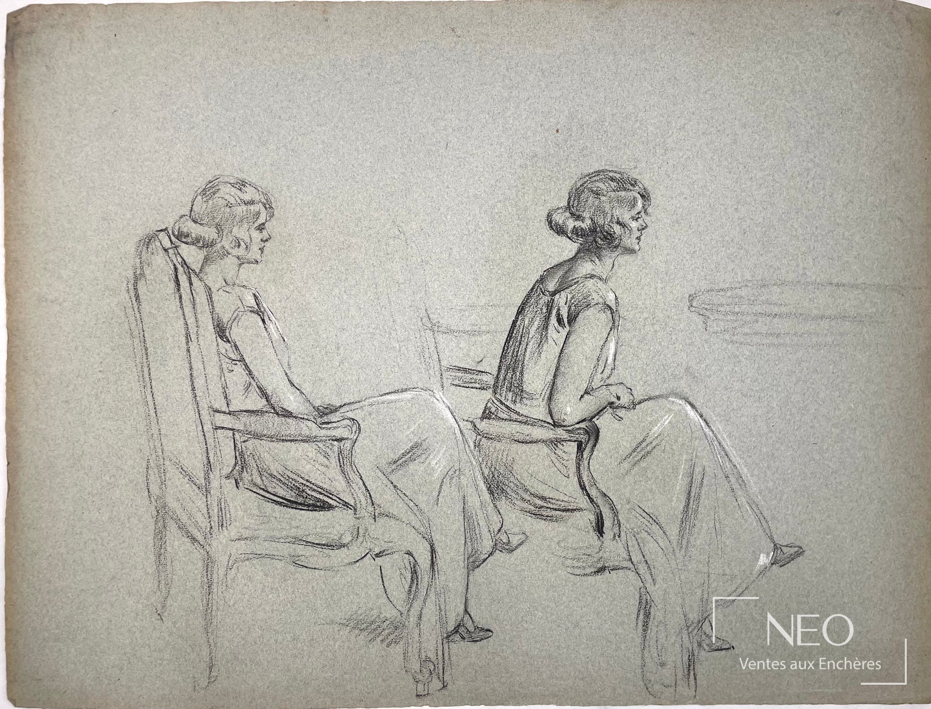 Étude de femmes assises attribuée à Delphin Enjolras
