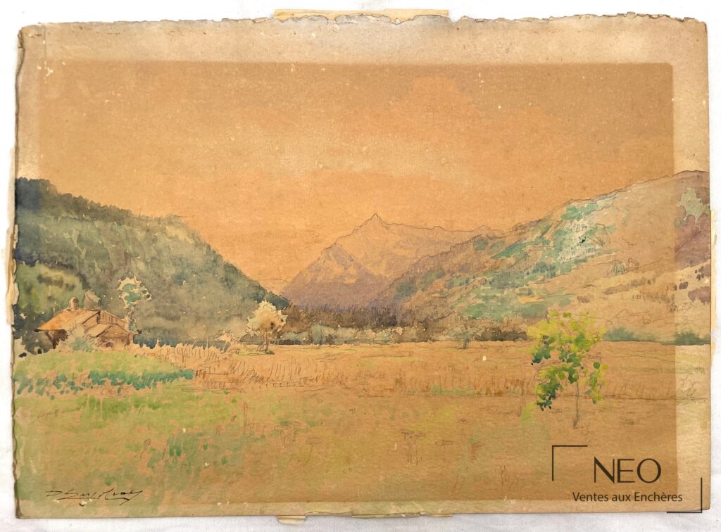 Paysage de Delphin Enjolras en aquarelle sur papier