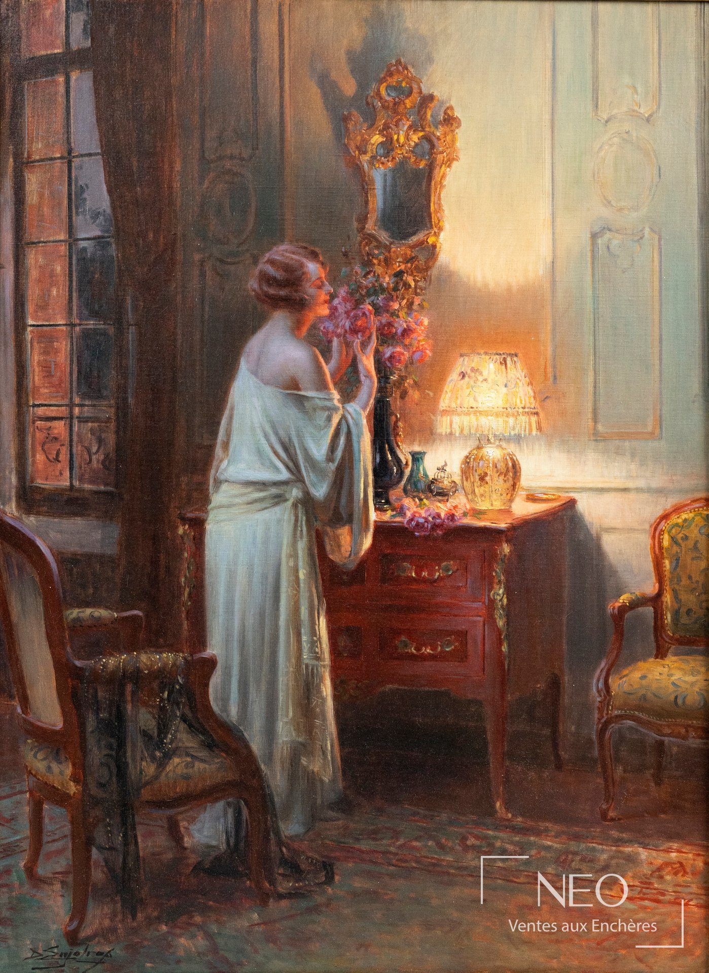 Delphin Enjolras Déshabillé feminin, huile sur toile