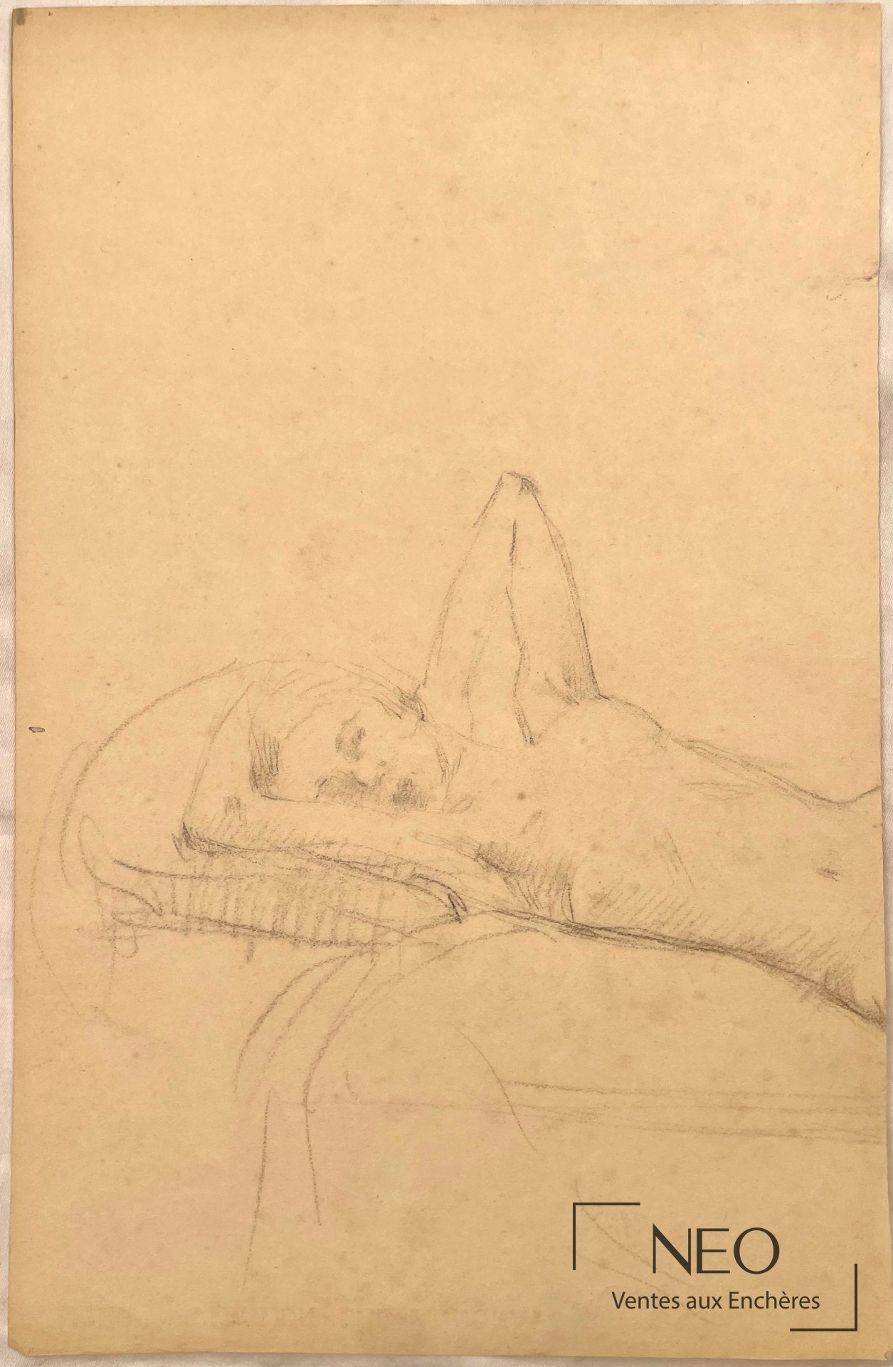 Étude à la pierre noire d’une femme nue sur papier