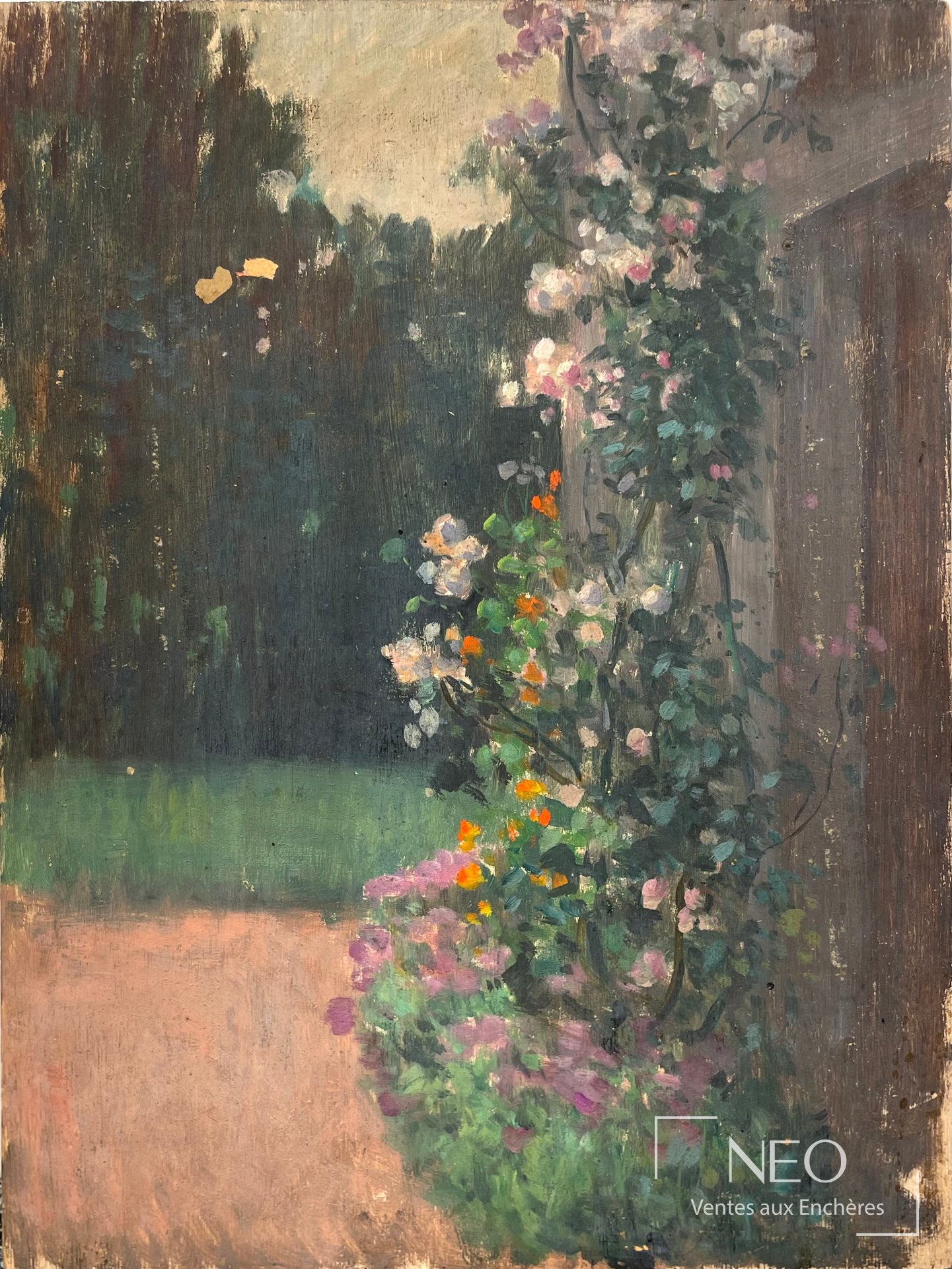 Montant de fenêtre fleuri attribué à Delphin Enjolras