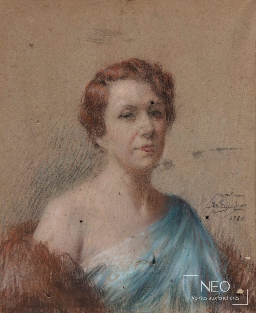 Portrait de femme au pastel
