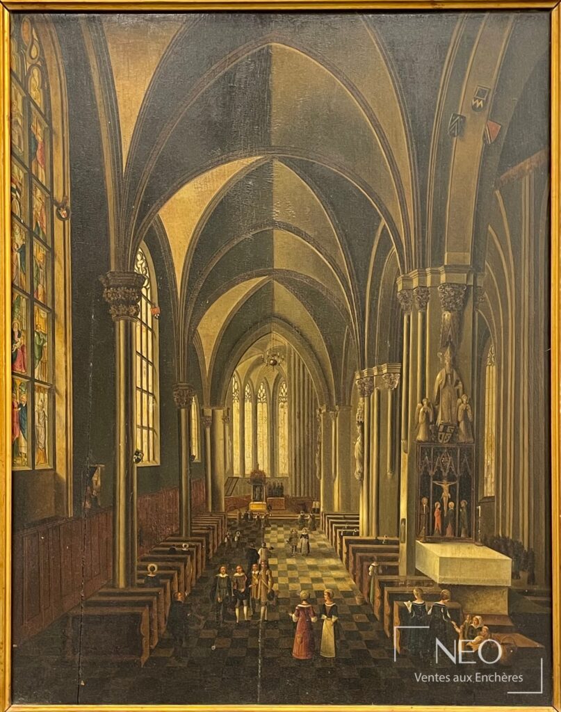 Vue d’ensemble d’un intérieur d’église peint