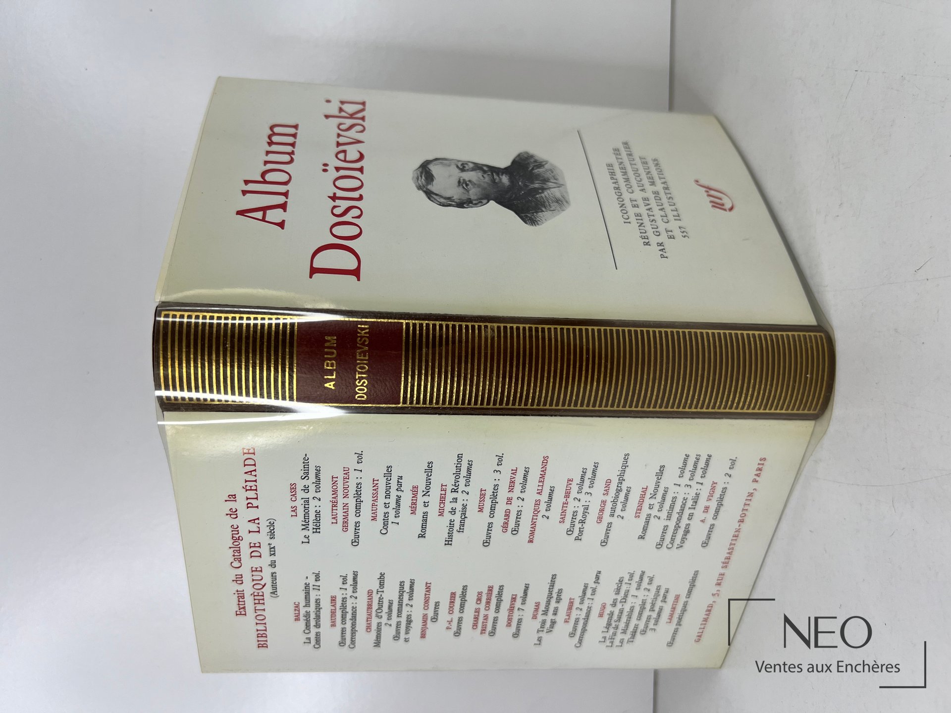 Couverture de l’album Dostoievski de la Pléiade avec dos doré et portrait central