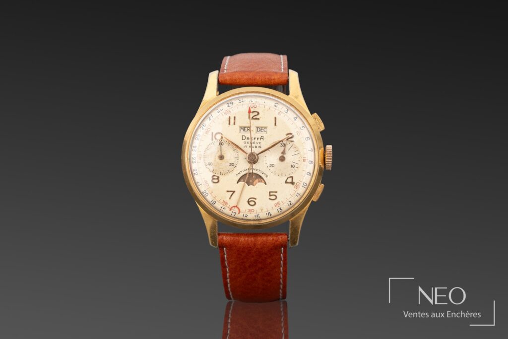 Montre DREFFA à cadran argenté patiné