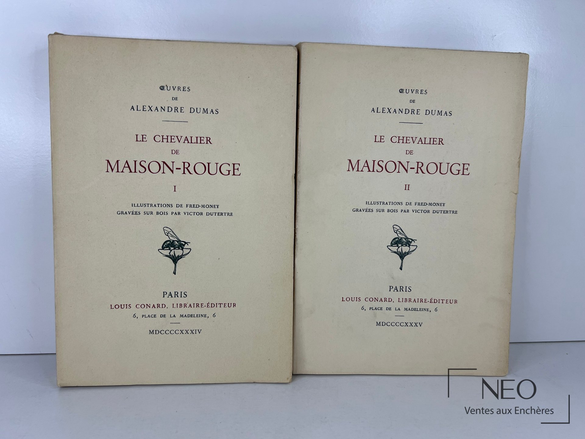 Les deux volumes brochés du Chevalier de Maison-Rouge