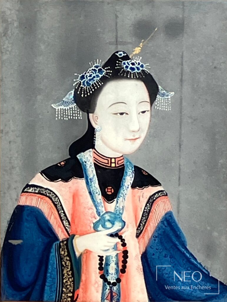 Portrait d’une courtisane chinoise en buste
