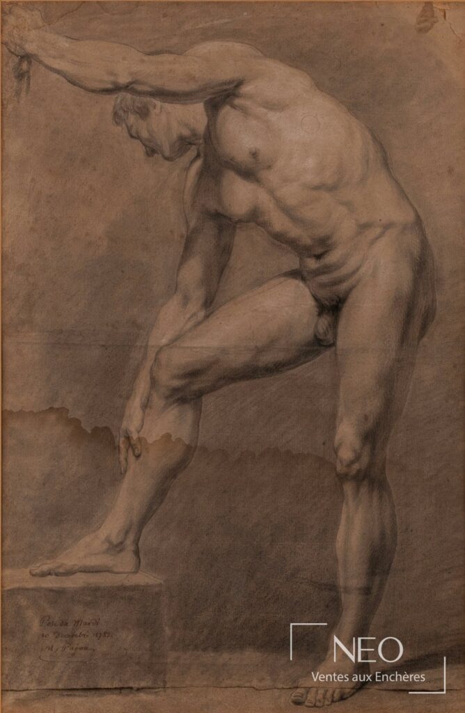Dessin académique d’un homme nu