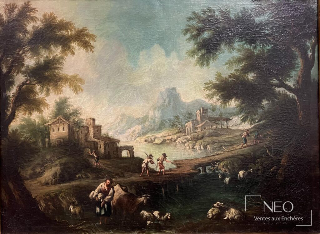 Paysage pastoral avec bergers