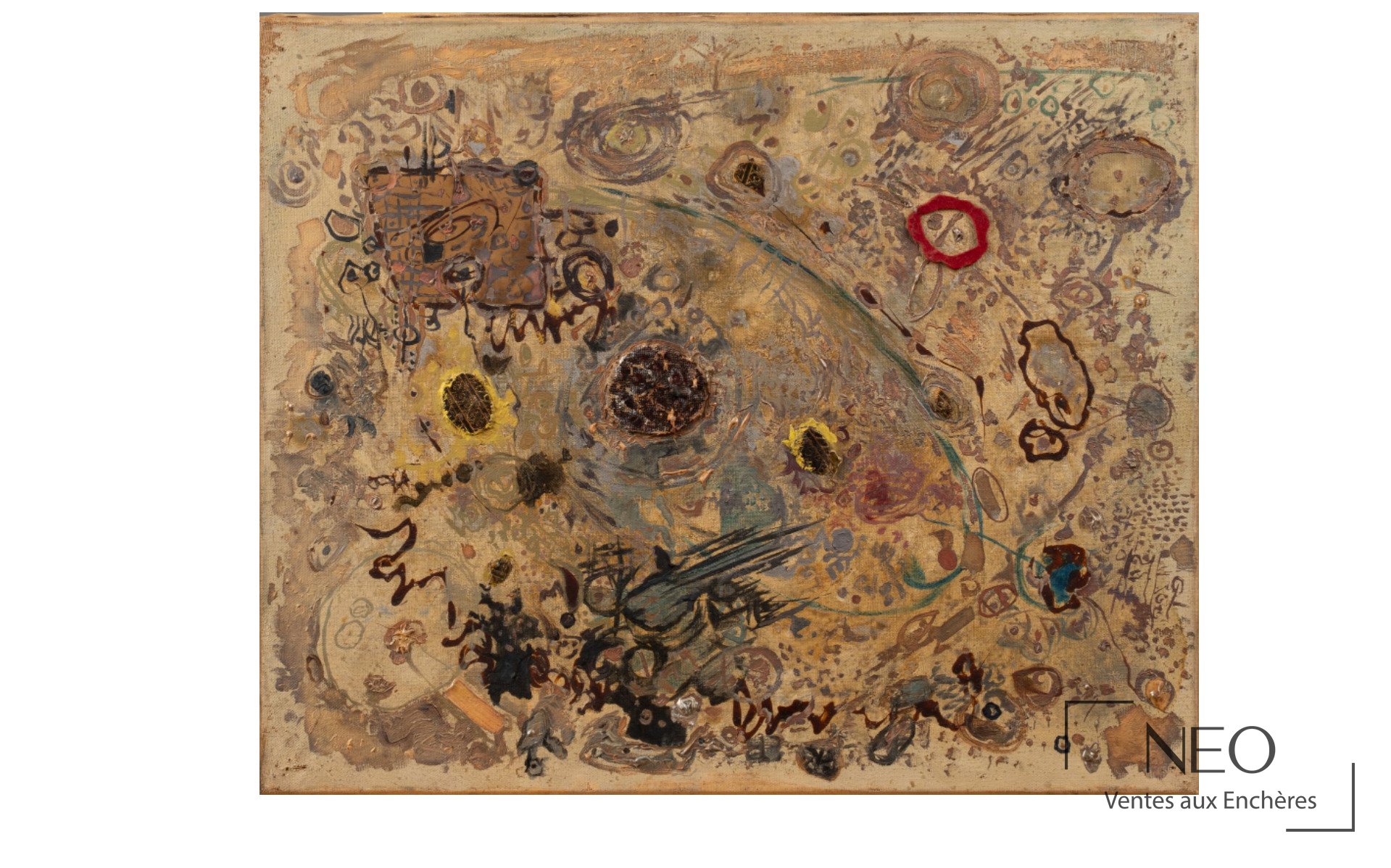 Composition abstraite aux tons ocre