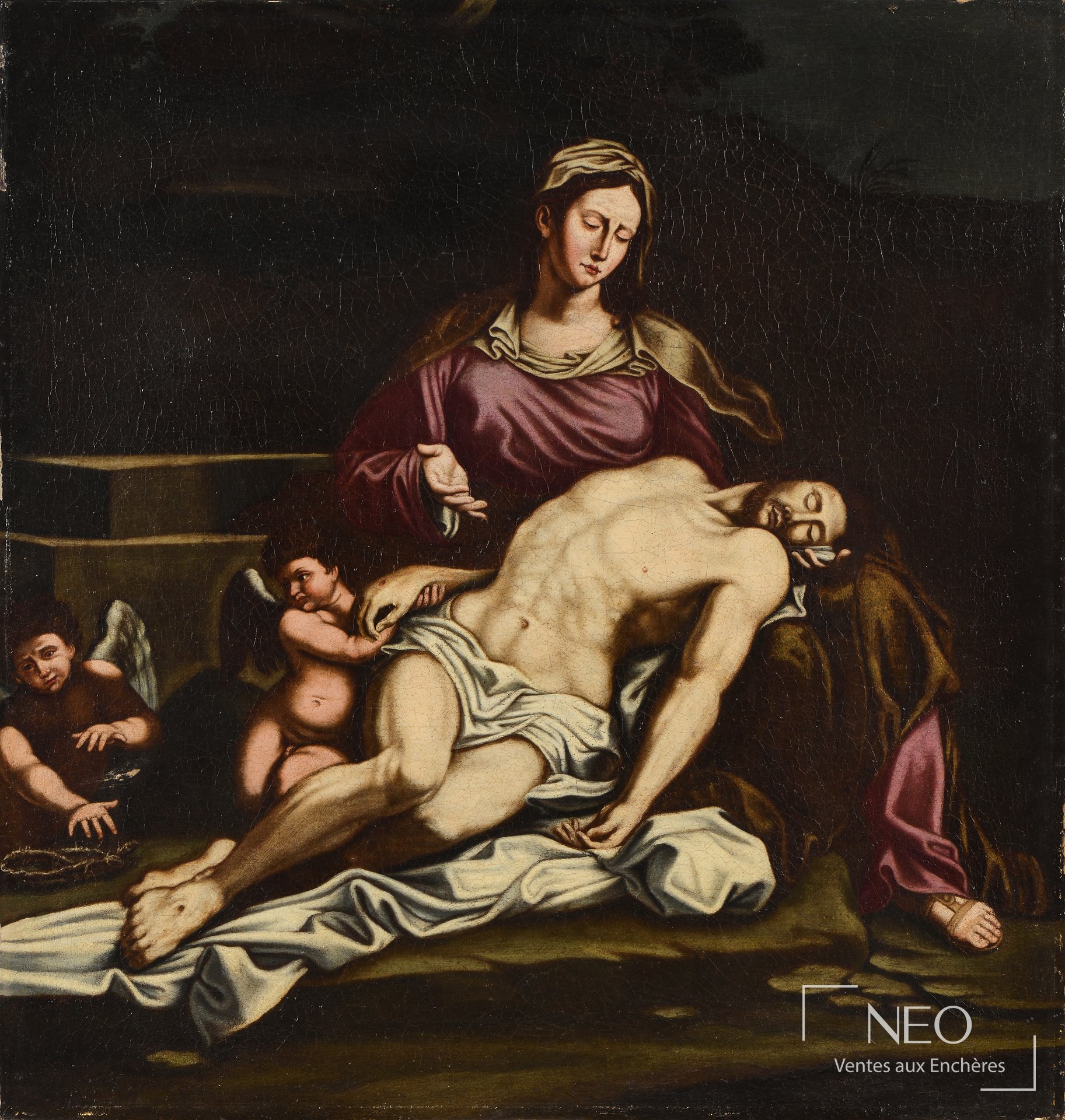 Pietà peinte à l'huile sur toile