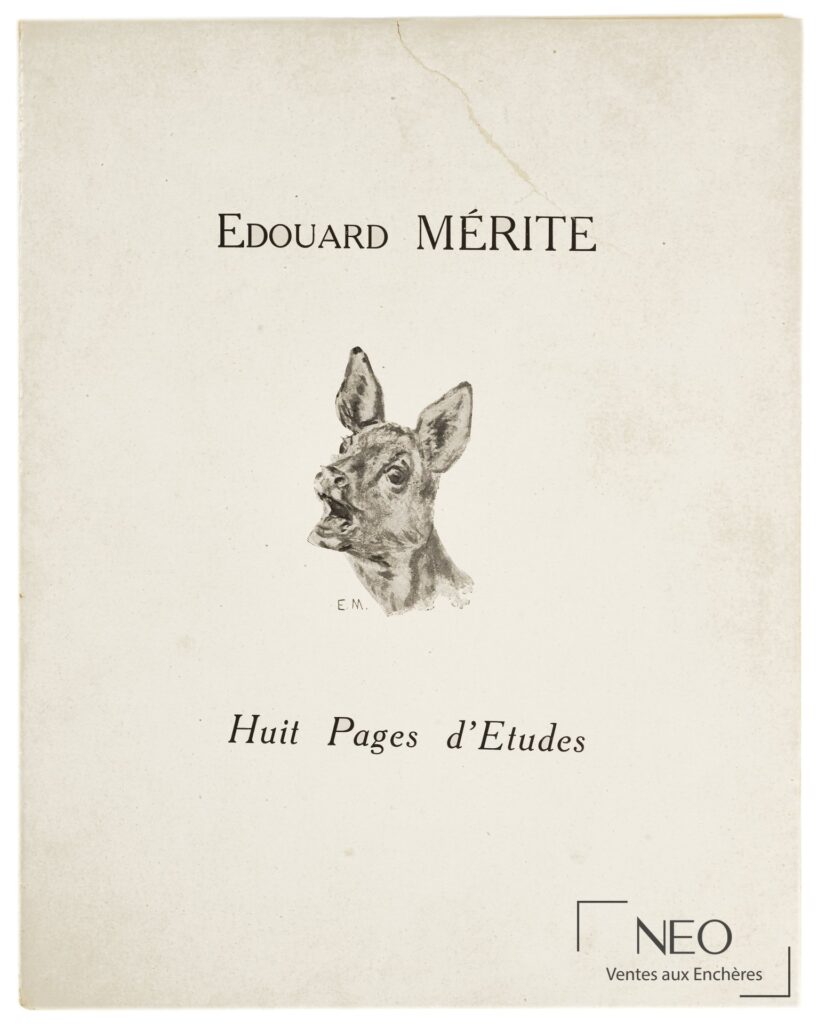 Couverture de l'ensemble Édouard Paul Merite avec titre et petit dessin central.