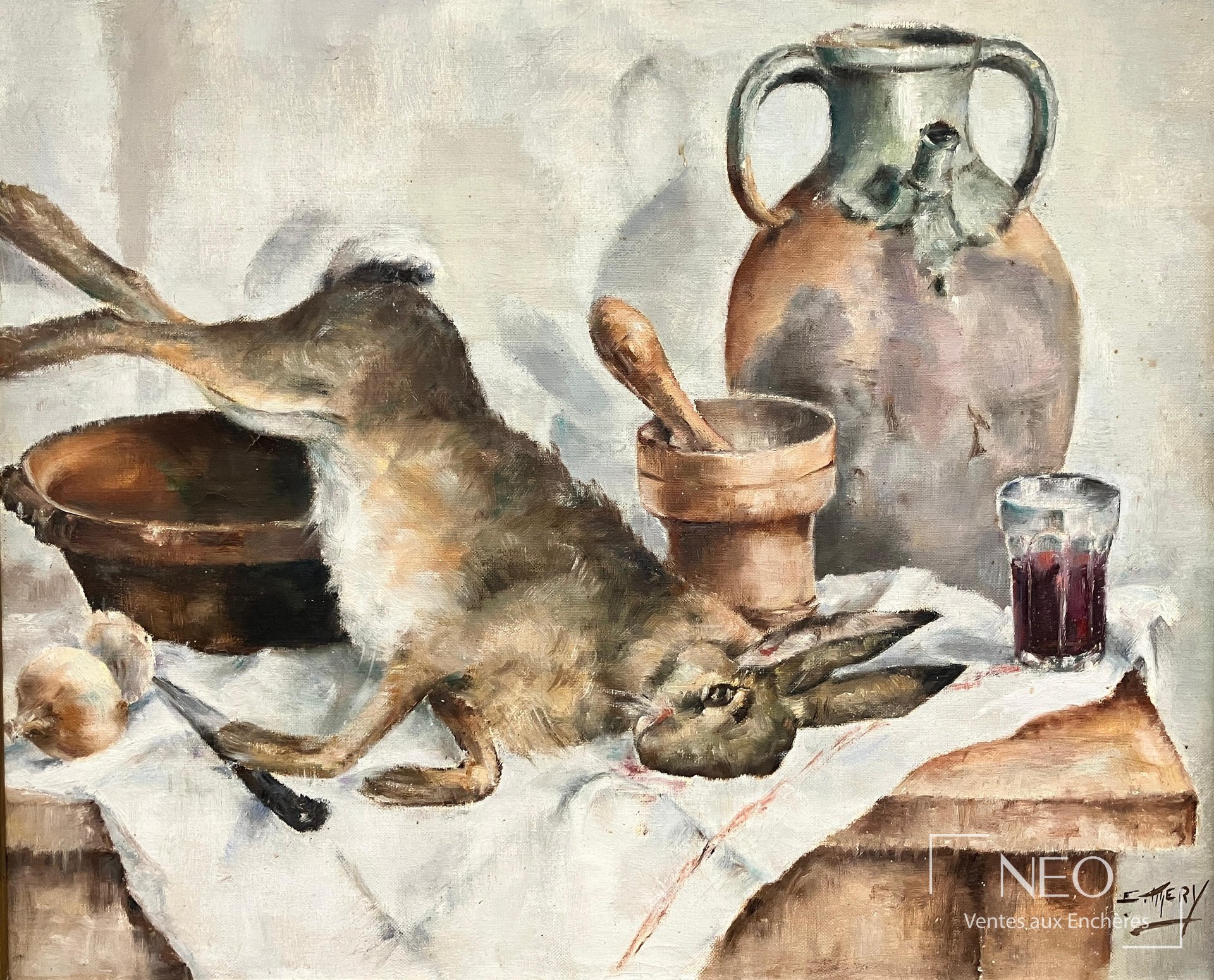 Nature morte au lièvre d'Émile Alfred Mery
