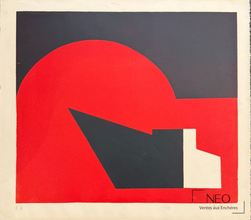 Lithographie rouge