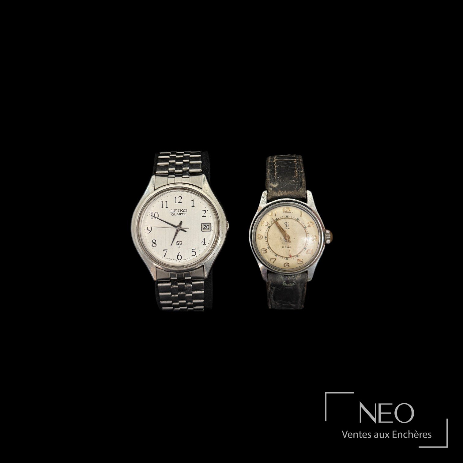 Deux montres bracelet en acier