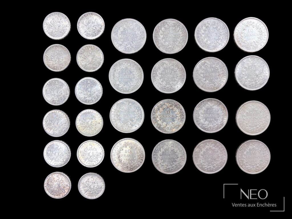 Ensemble de pièces françaises en argent