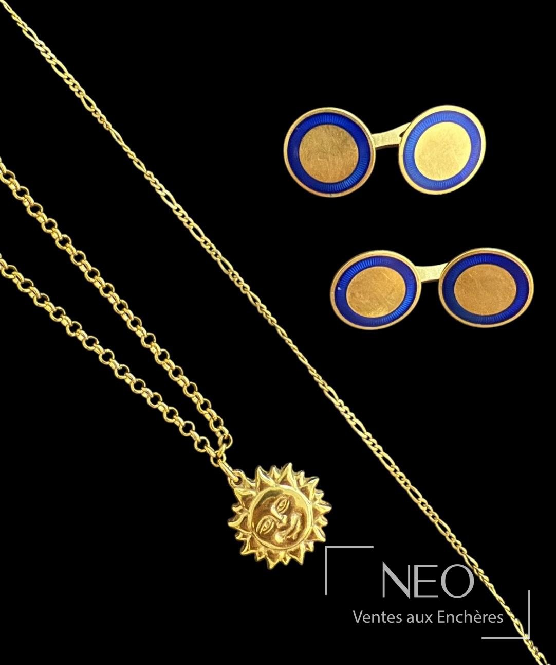 Ensemble en or jaune 18 carats avec collier