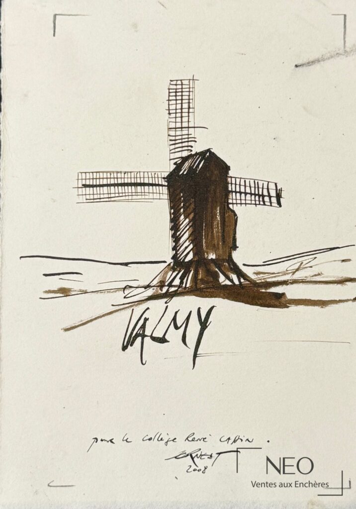 Dessin de Valmy sur papier