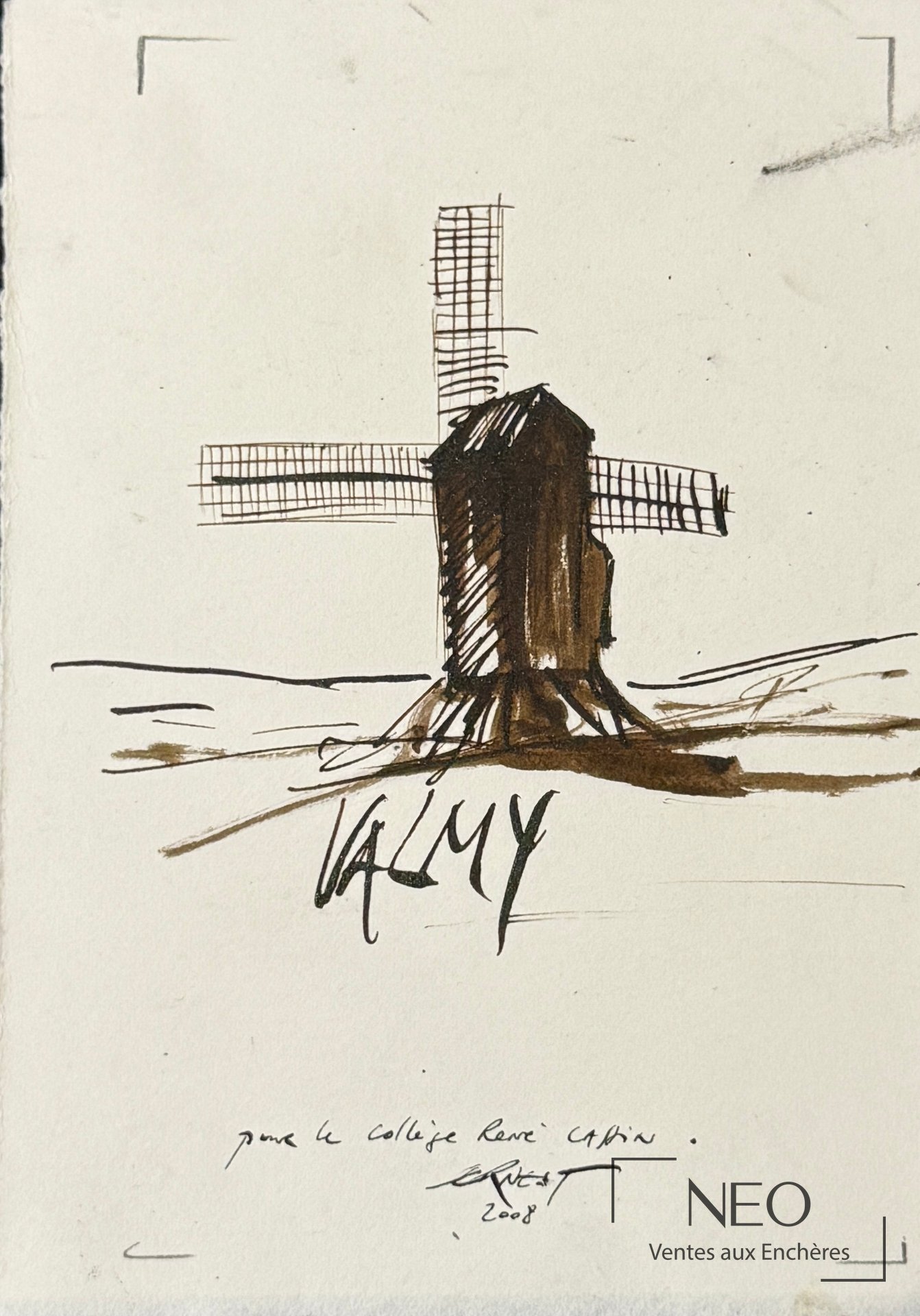 Dessin de Valmy sur papier