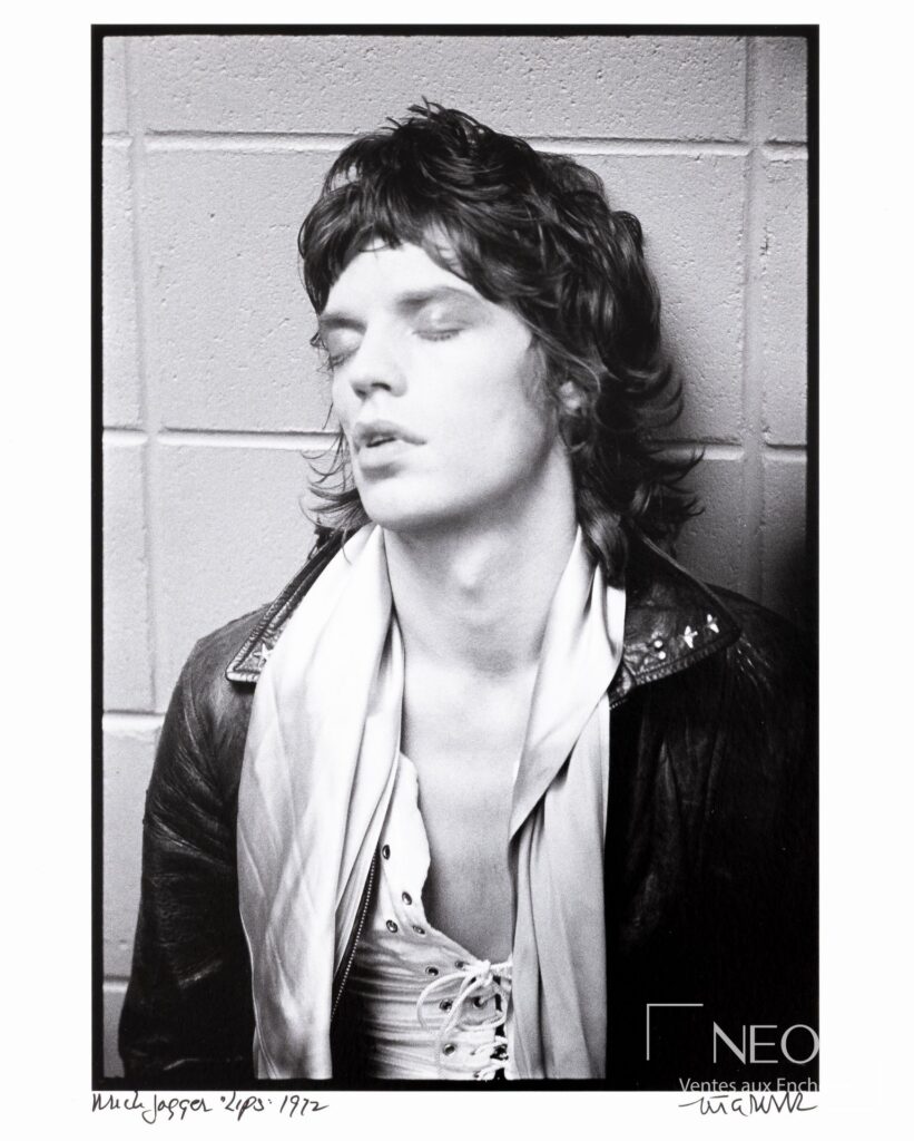 Portrait noir et blanc de Mick Jagger