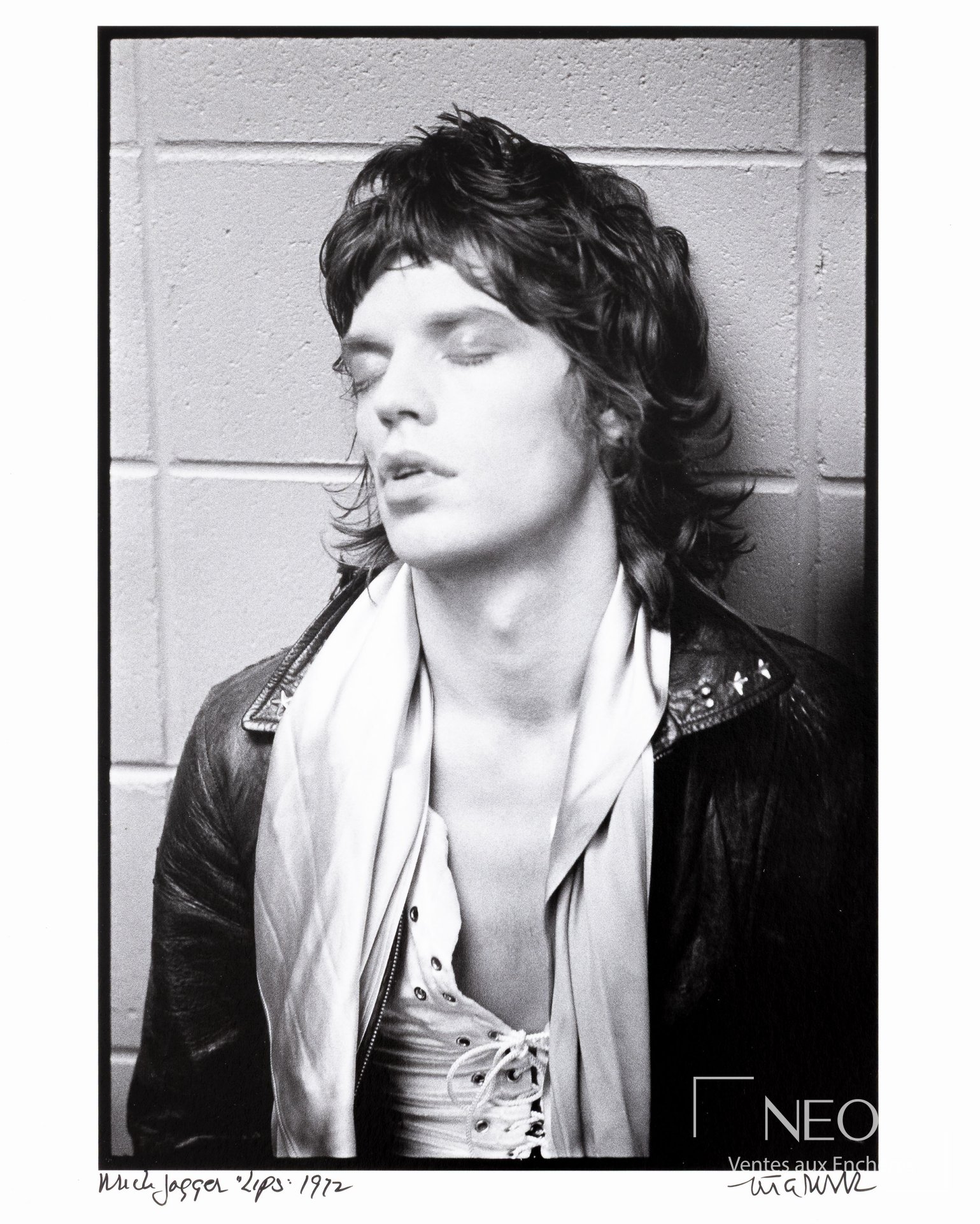 Portrait noir et blanc de Mick Jagger