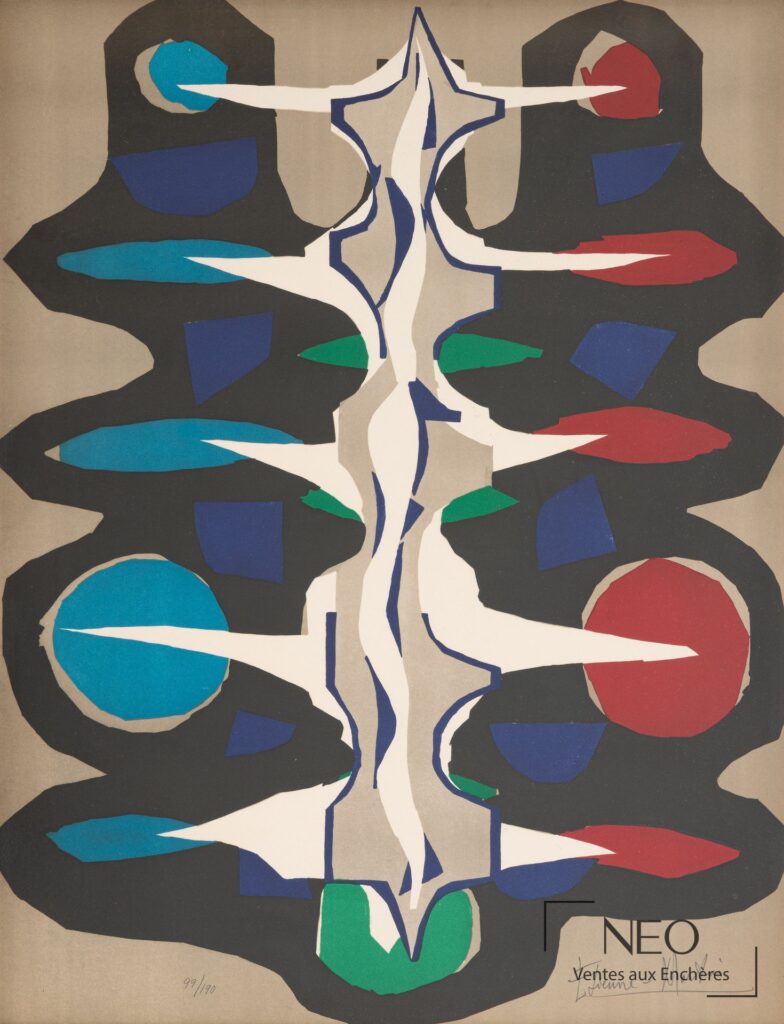 Lithographie en couleurs d'Étienne Martin